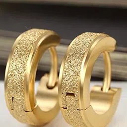 VIEN Gold Plated Stainless Steel Circular Hoop Earrings-picture-47