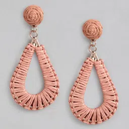 RICHEERA Peach-Coloured Oval Drop Earrings-picture-24