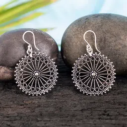 Studio One Love Silver-Plated Oxidised Drop Earrings-picture-15