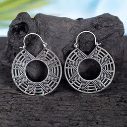 Studio One Love Silver-Plated Oxidised Hoop Earrings-picture-32