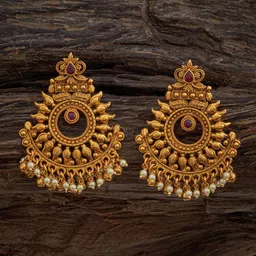 Kushal's Fashion Jewellery Gold-Plated Antique Classic Drop Earrings-picture-23