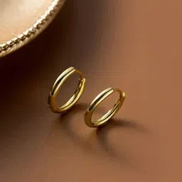 KARISHMA KREATIONS Stainless Steel Gold-Plated Classic Hoop Earrings-picture-28