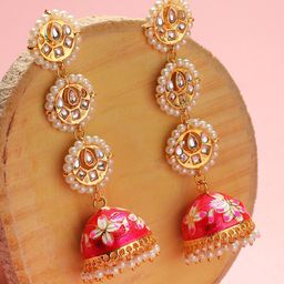 Anouk Gold Plated Pearls Studded Drop Earrings-picture-37