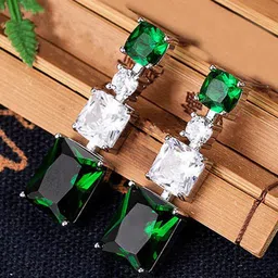 Jewels Galaxy Silver-Plated Geometric Drop Earrings-picture-26