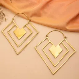 Studio One Love Brass-Plated Geometric Hoop Earrings-picture-26