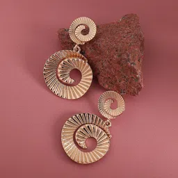 SOHI Gold-Plated Contemporary  Swirl Drop Earrings-picture-14