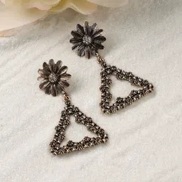 SOHI Gold-Plated Contemporary Drop Earrings-picture-40