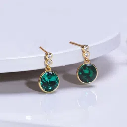 GIVA Gold-Plated Contemporary Drop Earrings image 1