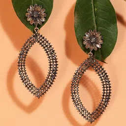 SOHI Gold-Plated Eye Drop Shaped Drop Earrings-picture-15