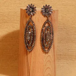 SOHI Gold-Toned Contemporary Drop Earrings-image-0