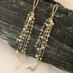 SOHI Gold-Plated Contemporary Drop Earrings-picture-21