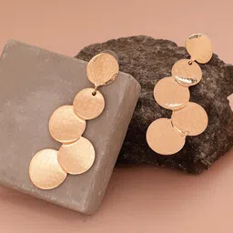 SOHI Gold-Plated Contemporary Drop Earrings-picture-39