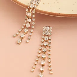 SOHI Women Gold Plated Contemporary Drop Earrings-picture-10