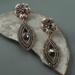 SOHI Gold-Plated Contemporary Drop Earrings-picture-36