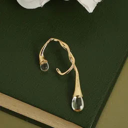 SOHI Gold-Plated Contemporary Ear Cuff Earrings-image-62