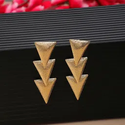 Bhana Fashion Gold-Plated Triangular Drop Earrings-picture-17