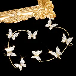 Jewels Galaxy Gold-Plated Contemporary Drop Earrings image 1