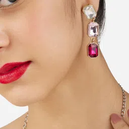 Zaveri Pearls Gold Plated Contemporary Drop Earrings-image-97