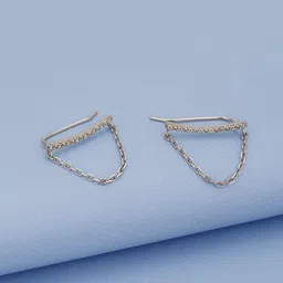 Carlton London Rhodium-Plated Contemporary Drop Earrings image 1