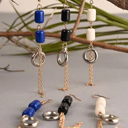 BuckleUp Pack Of 3 Beaded Contemporary Drop Earrings image 1