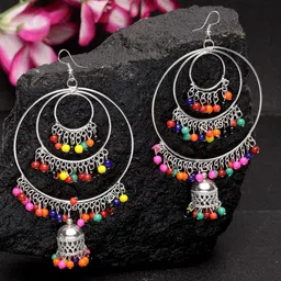 Moedbuille Silver-Plated Contemporary Drop Earrings-picture-16