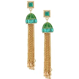 Arendelle Gold Plated Tassel Earrings-picture-13