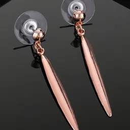 Estele Rose Gold-Plated Contemporary Drop Earrings-picture-30