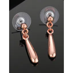 Estele Rose Gold-Plated Contemporary Drop Earrings-picture-58