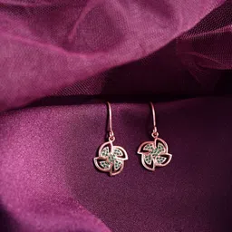Clara Rose Gold-Plated Cubic Zirconia 925 Sterling Silver Drop Earrings-picture-47
