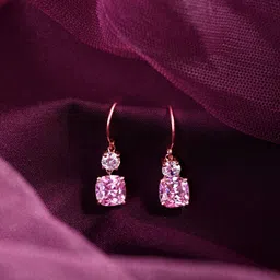 Clara Rose Gold Plated Contemporary Drop Earrings-picture-44