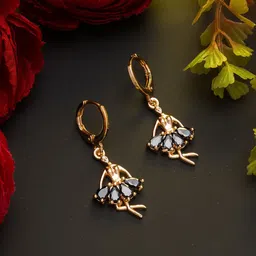 aadita Rose Gold Contemporary Drop Earrings-picture-14