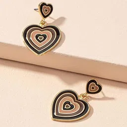 EL REGALO Gold-Plated Heart Shaped Drop Earrings image 1