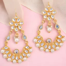 The Pari Gold-Plated Contemporary Drop Earrings-picture-10