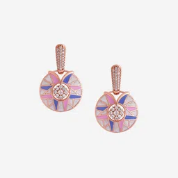 Kushal's Fashion Jewellery Rose Gold-Plated Cubic Zirconia Contemporary Drop Earrings-picture-31