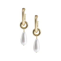 Shining Jewel - By Shivansh Gold-Plated Contemporary Cubic Zirconia Drop Earrings-picture-37