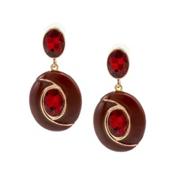 Shining Jewel - By Shivansh Gold-Plated Contemporary Cubic Zirconia Drop Earrings-picture-22