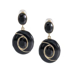Shining Jewel - By Shivansh Gold-Plated Cubic Zirconia & Crystal Studded Drop Earrings-picture-56