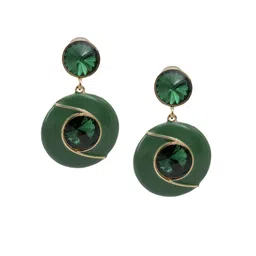 Shining Jewel - By Shivansh Gold Plated Cubic Zirconia Drop Earrings-image-86
