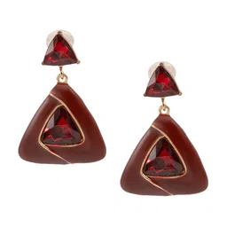 Shining Jewel - By Shivansh Gold-Plated Contemporary Cubic Zirconia Drop Earrings-picture-38
