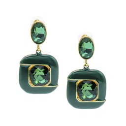 Shining Jewel - By Shivansh Gold-Plated Contemporary Cubic Zirconia Drop Earrings-picture-34