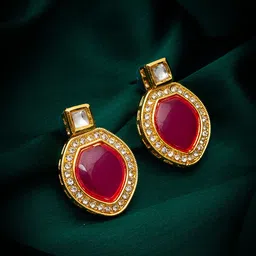 aadita Gold-Plated Contemporary Stud Earrings-image-67