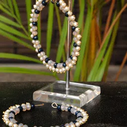 BeAbhika Beaded Contemporary Hoop Earrings image 1