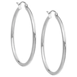KARISHMA KREATIONS Unisex Silver-Plated Contemporary Stainless Steel Hoop Earrings-picture-14