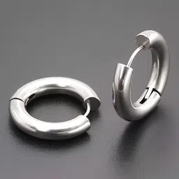 KARISHMA KREATIONS Stainless Steel Silver Plated Hoop Earrings-picture-19