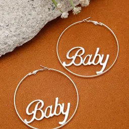 DressBerry Silver-Plated Circular Hoop Earrings-picture-31