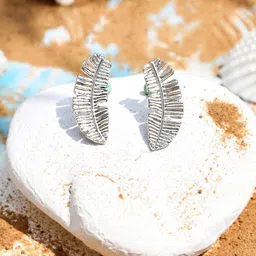 Voylla Rhodium Plated Contemporary Studs-image-2