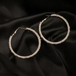 Madame Rose Gold-Plated Contemporary Hoop Earrings-picture-24