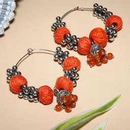 PANASH Silver-Plated Circular Hoop Earrings-picture-54