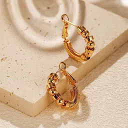 ZIVOM Gold-Plated Circular Hoop Earrings-picture-24