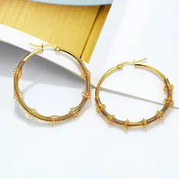 ZIVOM Gold-Plated Stainless Steel Circular Hoop Earrings-picture-30